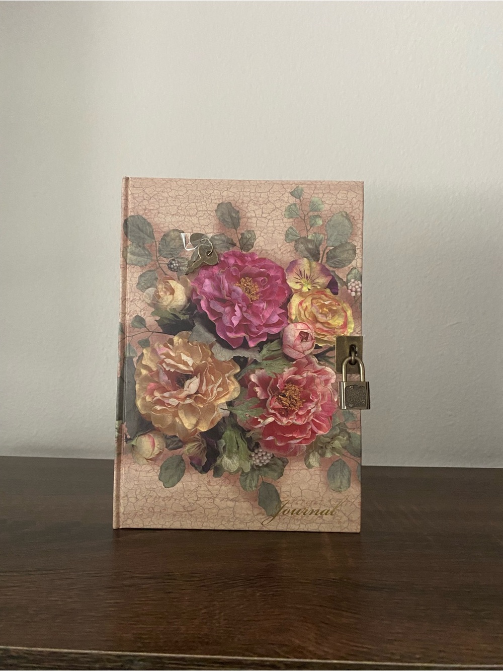 New Floral Journal with lock & 2 keys
